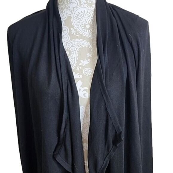 Rags and Couture Cardigan Waterfall Black Long Sleeve *Runs Small Women's Medium - Picture 2 of 5